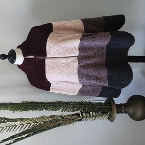 Maurices Multicolored Striped 3/4 Zip Long Sleeve Pullover